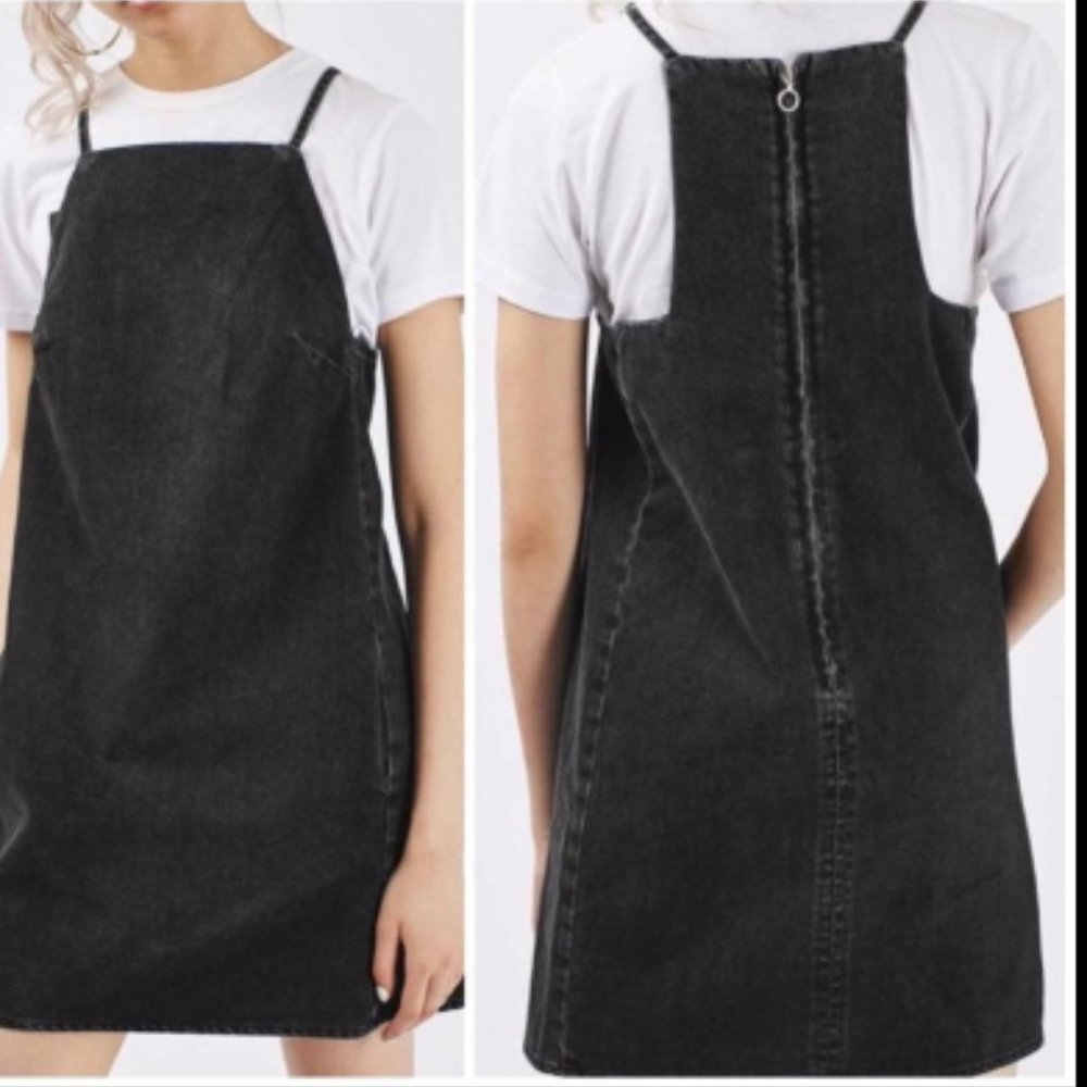 Black denim mini dress